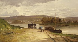 River Landscape, 1837 by Emile Lambinet