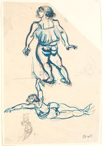 Three Studies of a Female Acrobat, on Trapeze and Walking by Emile Othon Friesz