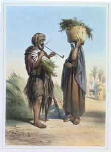 Fellah Man and Woman (Illustration) by Emile Prisse d