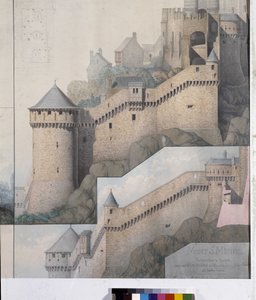 View of the Machicoulis Between the North Tower and the Claudine Tower of Mont Saint Michel by Emile Sagot