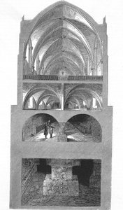 Section View of the Kitchen, Cellars and Catacombs of the Napoleon Secondary School in Paris (engraving)
