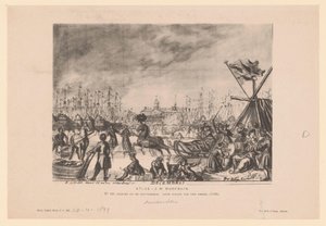 Reproduction of a Drawing of a View of the Nieuwe Brug by Pieter van den Berge