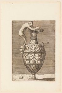 Ewer with a Satyr Holding a Large Conch by Enea Vico