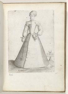 Married Woman from France, Dressed According to the Fashion of ca. 1550 by Enea Vico