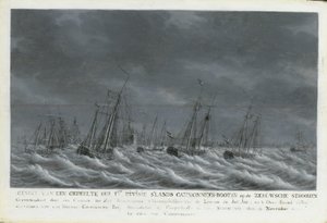 The Batavian Fleet off Veere, 1800 by Engel Hoogerheyden