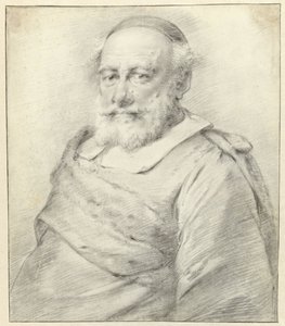 Portrait of a Man with White Beard and Cap, Facing Left