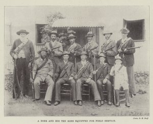A Boer and his Ten Sons equipped for Field Service by English Photographer