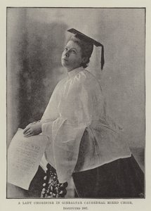 A Lady Chorister in Gibraltar Cathedral Mixed Choir, instituted 1887 by English Photographer