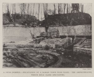 A Swiss Pompeii, Excavation of a Roman Town near Basel, the Amphitheatre, which held 10,000 Spectators by English Photographer