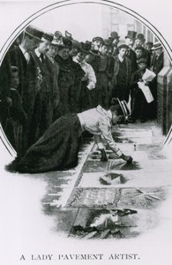 A lady pavement artist about the time of Edward VII