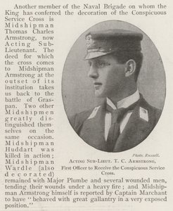 Acting Sub-Lieutenant T C Armstrong, First Officer to receive the Conspicuous Service Cross by English Photographer