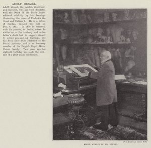 Adolf Menzel in His Studio by English Photographer