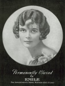 Advertisement for Permanently Waved by Emile, Mayfair, London by English Photographer