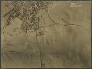 Aerial photograph with WWI trenches, 1917 by English Photographer