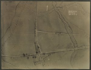 Aerial photograph with WWI trenches, 1917