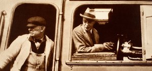 An Engine Driver Hands Over to King Edward VIII in Canada, 1920s