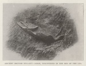 Ancient British Dug-out Canoe, discovered in the Bed of the Lea by English Photographer