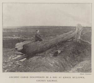 Ancient Canoe discovered in a Bog at Knock Multown, County Galway by English Photographer
