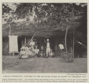 Ashanti Expedition, Officers of the Advanced Guard at Mansu on Christmas Day by English Photographer