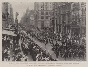 Australian Memorial Service for Queen Victoria, the Imperial Guard of Honour Passing Along Collins Street, Melbourne, on the Way to the Memorial Service at Exhibition Buildings by English Photographer