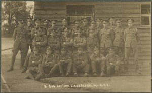 B Sub-section, Leicestershire Royal Horse Artillery, at training camp at Diss, 1914-18