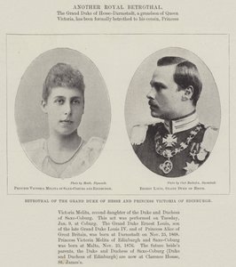 Betrothal of the Grand Duke of Hesse and Princess Victoria of Edinburgh by English Photographer