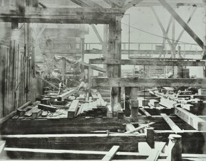 Blackfriars Bridge: Construction Work in Progress, 1869 by English Photographer
