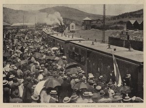 Boer Reinforcements, the Pretoria Town Commando leaving for the Front by English Photographer