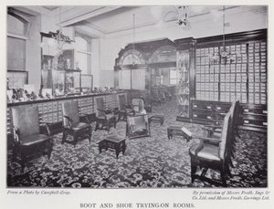 Boot and shoe trying-on rooms by English Photographer
