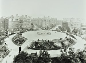 Boundary Estate: Arnold Circus, View of Public Gardens and Flats, London by English Photographer
