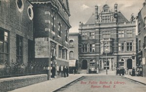 Bow Public Baths and Library, Roman Road, London by English Photographer