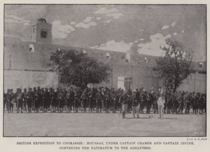 British Expedition to Coomassie, Houssas, under Captain Cramer and Captain Irvine, conveying the Ultimatum to the Ashantees by English Photographer