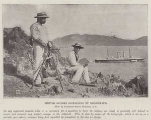 British Sailors signalling by Heliograph by English Photographer