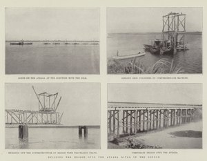 Building the Bridge over the Atbara River in the Soudan by English Photographer
