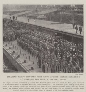 Canadian Troops Returning from South African Service Embarking at Liverpool for Their Homeward Voyage by English Photographer
