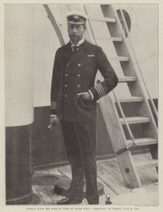 Captain HRH the Duke of York on Board HMS Crescent, in Torbay, 25 June 1898 by English Photographer