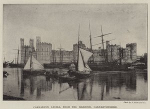 Carnarvon Castle, from the Harbour, Carnarvonshire by English Photographer
