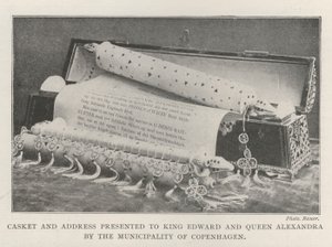 Casket and Address Presented to King Edward and Queen Alexandra by the Municipality of Copenhagen by English Photographer