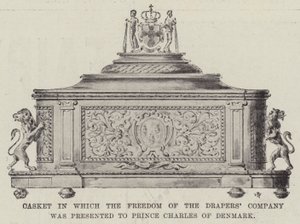 Casket in which the Freedom of the Drapers Company was presented to Prince Charles of Denmark by English Photographer