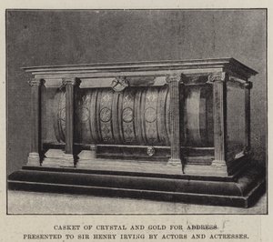 Casket of Crystal and Gold for Address presented to Sir Henry Irving by Actors and Actresses by English Photographer