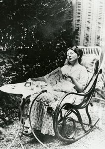 Christabel Pankhurst (1881-1969) Reading a Copy of The Suffragette c.1905-14