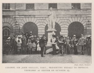 Colonel Sir John Shelley, Baronet, presenting Medals to Imperial Yeomanry at Exeter on 25 October by English Photographer