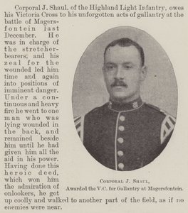 Corporal J Shaul, awarded the VC for gallantry at Magersfontein by English Photographer