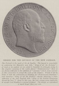Design for the Obverse of the New Coinage by English Photographer