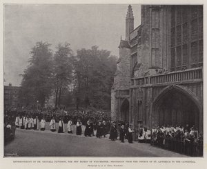 Enthronement of Dr Randall Davidson, the New Bishop of Winchester, Procession from the Church of St Lawrence to the Cathedral by English Photographer