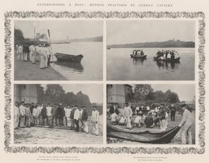 Extemporising a Boat, Method practised by German Cavalry by English Photographer