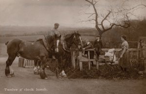 Family in the Countryside Stopping Work for Lunch by English Photographer