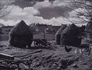 Farm stacks and village roofs at Oxton, Lauderdale by English Photographer