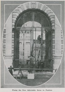 Fixing the New Admiralty Gates in Position by English Photographer