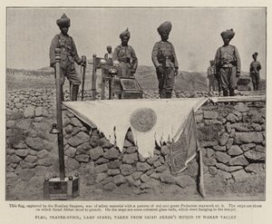 Flag, Prayer-Stool; Lamp Stand; Taken from Saiad Akbar